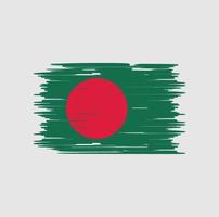 cepillo de bandera de bangladesh. bandera nacional vector