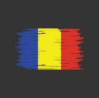 cepillo de bandera de rumania. bandera nacional vector