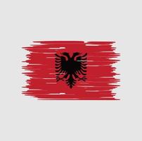 pincel de bandera de albania. bandera nacional vector