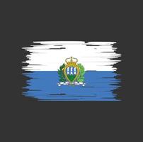 cepillo de bandera de san marino. bandera nacional vector