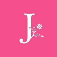 Letter J Linked Fancy Logogram Flower. Usable for Business and Nature Logos. vector