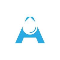 Initial Letter A Hydro Logo with Negative Space Water drop Icon Design Template Element vector