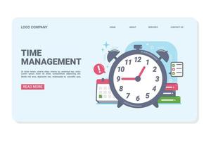 página de inicio del concepto de gestión del tiempo vector