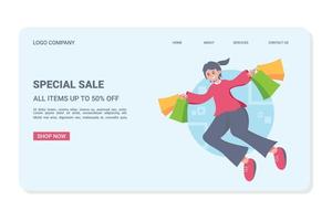 Special Sale Landing Page vector