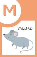 Flash Card Animal Alphabet M vector