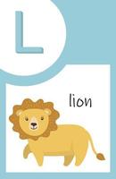 Flash Card Animals Alphabet L vector