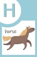 Flash Card Animals Alphabet H vector