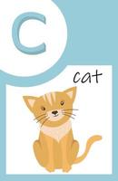 Flash Card Animals Alphabet C vector