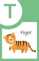 Flash Card Animals Alphabet T vector