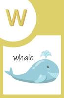 Flash Card Animals Alphabet W vector