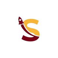 Initial Letter S with Rocket Logo Icon Symbol. Good for Company, Travel, Start up and Logistic Logos vector