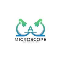 Laboratory Logo. Initial Letter A Microscope Logo Design Template Element. vector