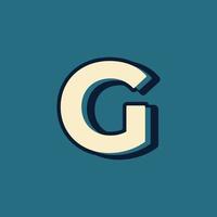 vector de logotipo de letra g del alfabeto de estilo retro vintage con elemento de plantilla de fuente en mayúsculas