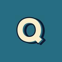 Vintage Retro Style Alphabet Letter Q Logo Vector with Uppercase Font Template Element