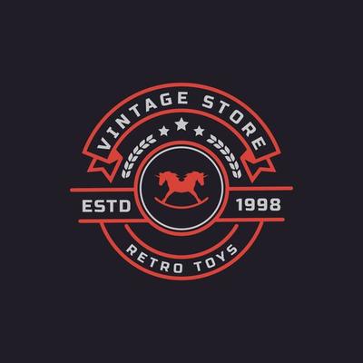 Vintage Retro Badge for Toys and Souvenir Logo Design Template Element