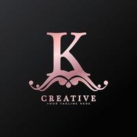 Luxury Logo Initial K Letter for Restaurant, Royalty, Boutique, Cafe, Hotel, Heraldic, Jewelry, Fashion and other vector illustration