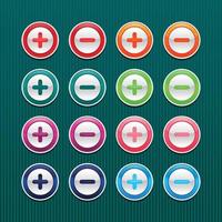 Plus and minus button icon vector