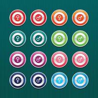 Man and woman icon button vector