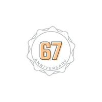 67 Year Anniversary Celebration Vector Badge. Happy Anniversary Greeting Celebrates Template Design Illustration