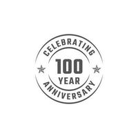 100 Year Anniversary Celebration Emblem Badge with Gray Color for Celebration Event, Wedding, Greeting card, and Invitation Isolated on White Background vector