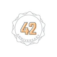 42 Year Anniversary Celebration Vector Badge. Happy Anniversary Greeting Celebrates Template Design Illustration