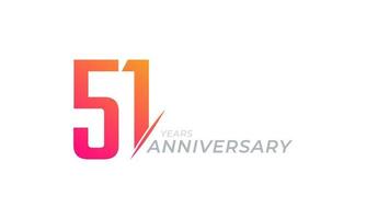 51 Year Anniversary Celebration Vector. Happy Anniversary Greeting Celebrates Template Design Illustration vector