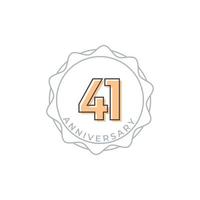 41 Year Anniversary Celebration Vector Badge. Happy Anniversary Greeting Celebrates Template Design Illustration