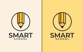 Education Graduate Toga Hat Pencil for School University College Academic Campus logo design vector