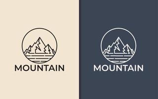 Abstract Mountain Line Art Minimalist Logo vector