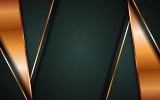 Abstract Dark Green Background with Overlap Layer and Golden Lines vector