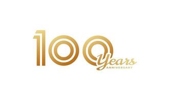 100 Year Anniversary Celebration with Handwriting Golden Color for Celebration Event, Wedding, Greeting card, and Invitation Isolated on White Background vector