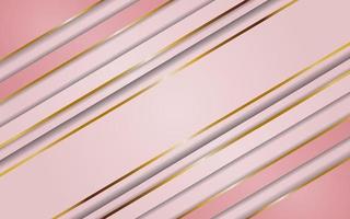 Luxury pink gradient background combination with line gold vector