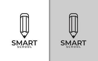 educación graduado toga sombrero lápiz para escuela universidad universidad campus académico diseño de logotipo vector
