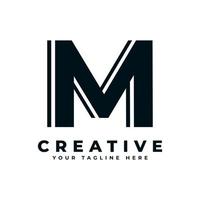 diseño creativo del logotipo inicial de la letra m. utilizable para logotipos comerciales y de marca. elemento de plantilla de ideas de diseño de logotipo de vector plano.