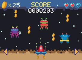 plantilla de interfaz de usuario de juego espacial vector