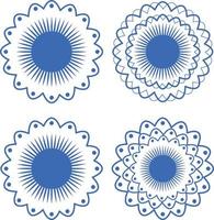 conjunto de diseño de mandala en diferentes patrones vector