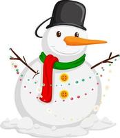 Christmas snowman in cartoon style vector