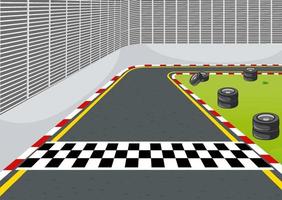 Race track with start or finish line vector