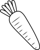 Carrot doodle outline for colouring vector