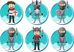 A set of Fantasy character on white background vector