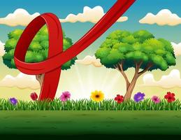 World Aids Day with nature background vector