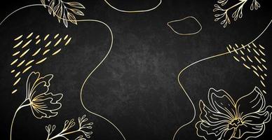 Luxury dark background with golden ornaments and lines - Vector