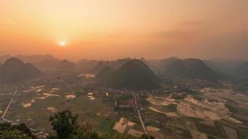 4K Timelapse Sequence of Bac Son Valley, Vietnam - Bac Son Valley Day to Night video
