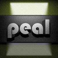 peal word of iron on carbon photo