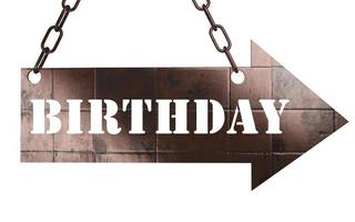 birthday word on metal pointer photo