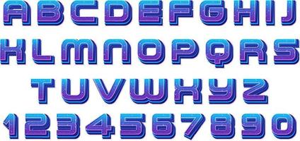 A set of English alphabet space font on white background vector