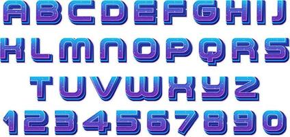 A set of English alphabet space font on white background vector