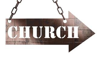 church word on metal pointer photo