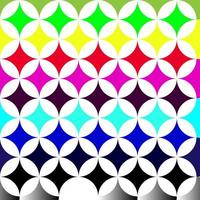 estrella sobre fondo de patrón de círculo colorido vector