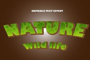 Nature wild life text effect vector